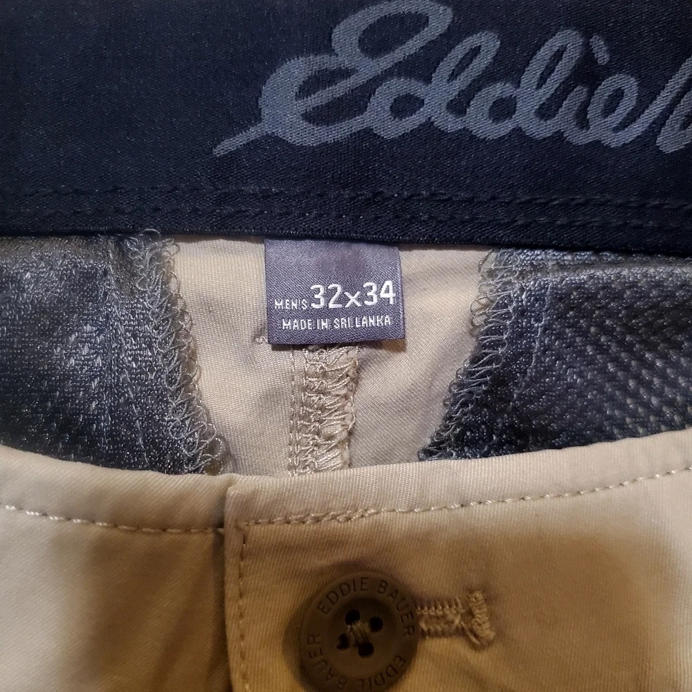 Eddie Bauer Mens Tan Voyager Flex Chino Slim Straight Leg Pants Size 32 NWT - Picture 7 of 12